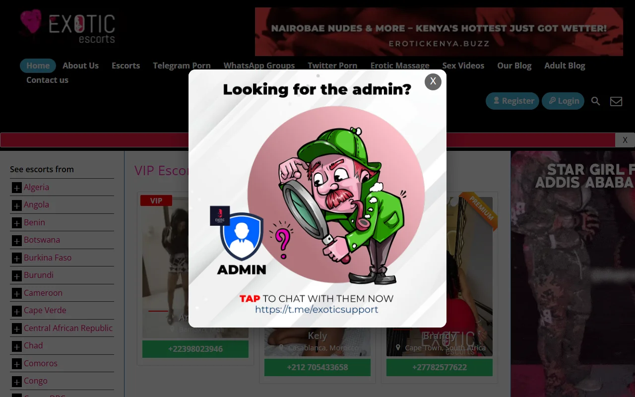 Screenshot: Exoticafrica Screenshot of Exoticafrica